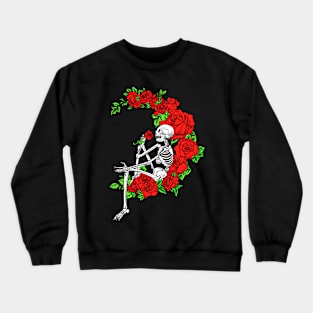 Skeleton Rose Moom Crewneck Sweatshirt